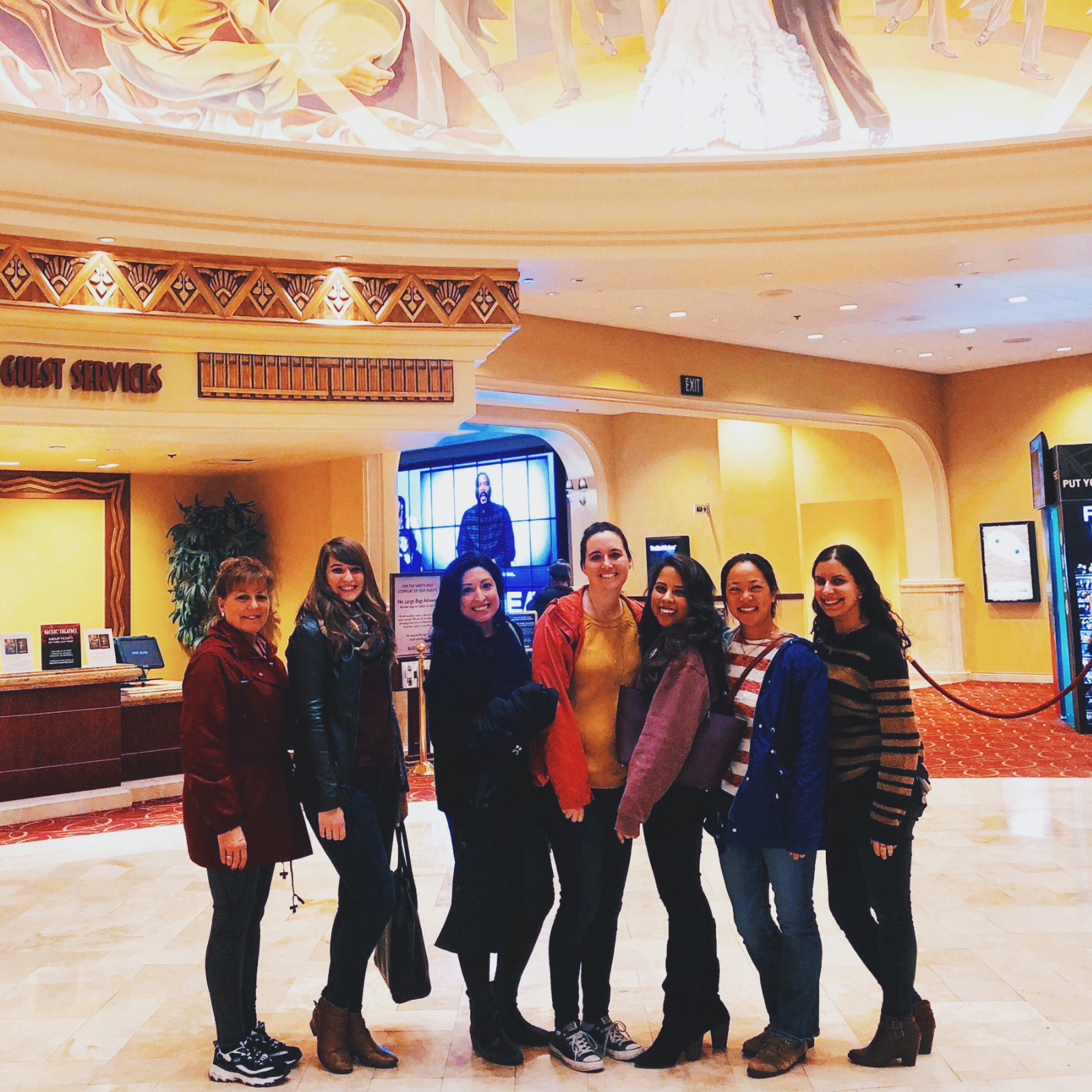 Group of girls in the lobby of a movie theater