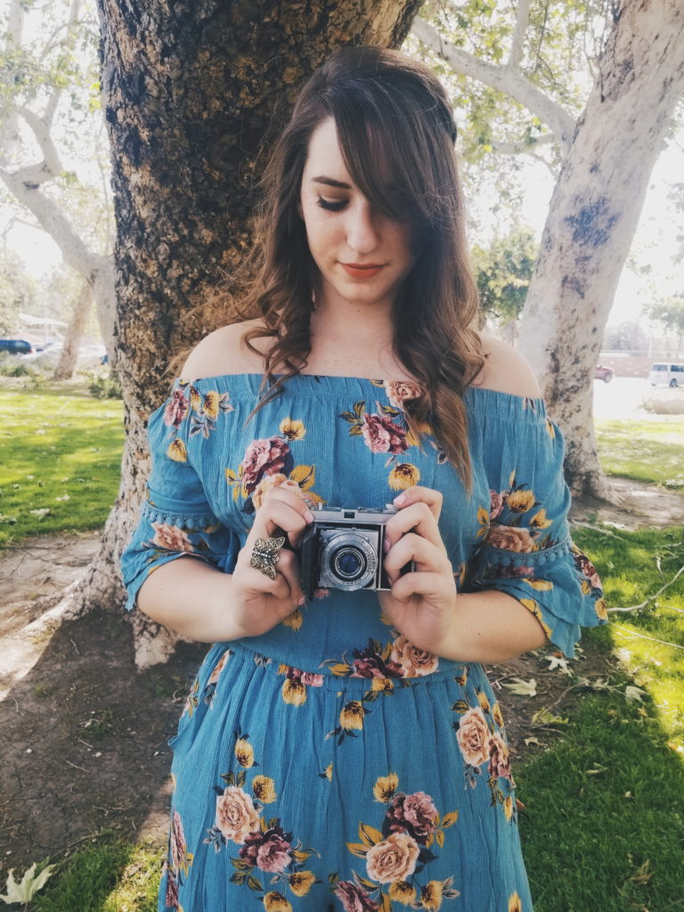 romper, antique camera, cute, summer, spring, outfit
